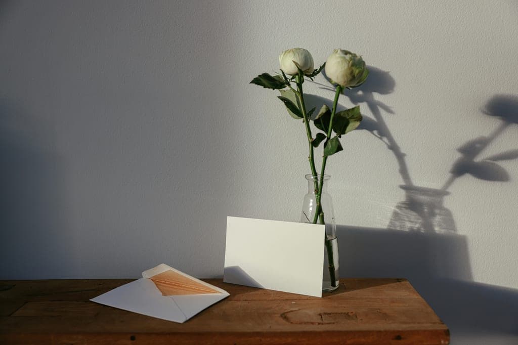Blank textured card ready for a personal message