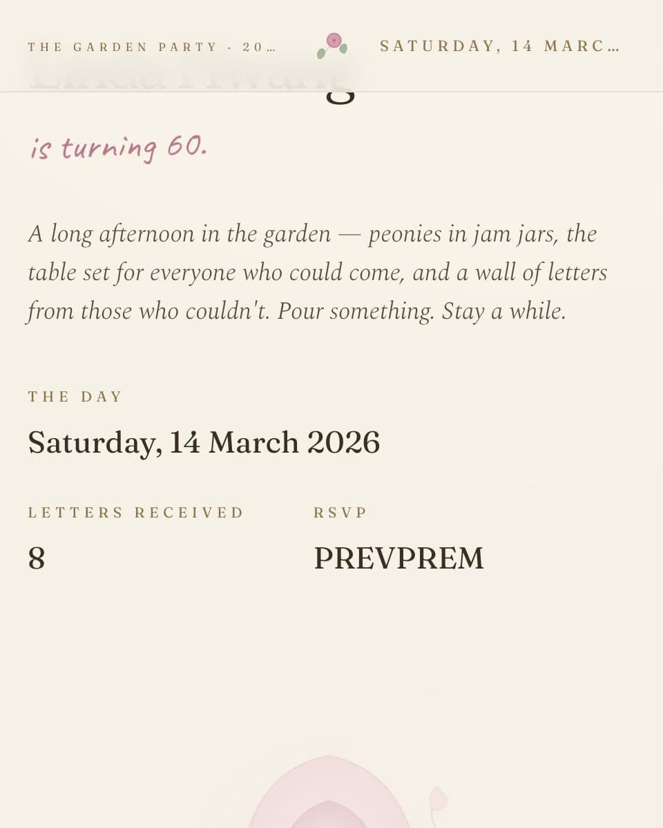 Garden Party wish wall design example