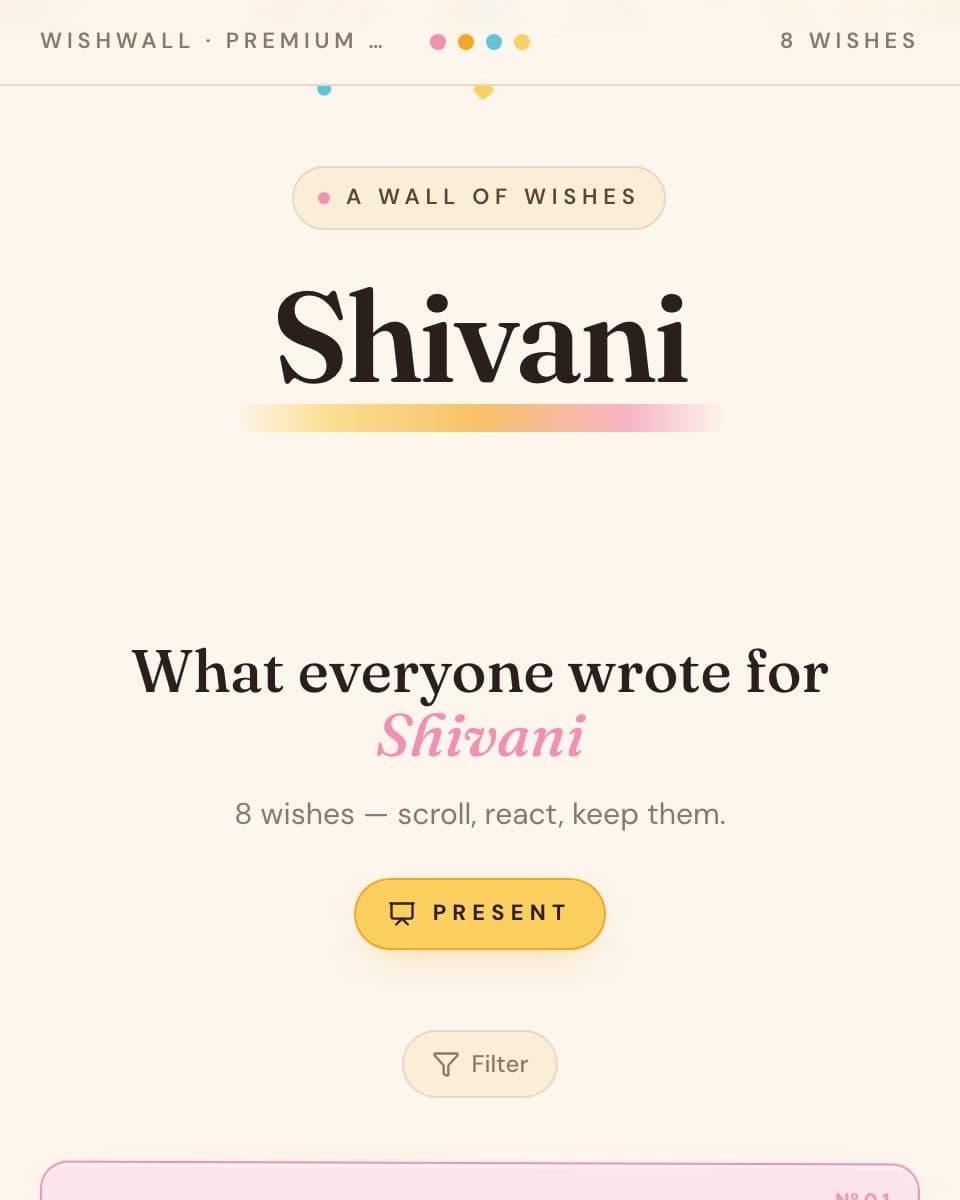 Playful — Premium wish wall design example