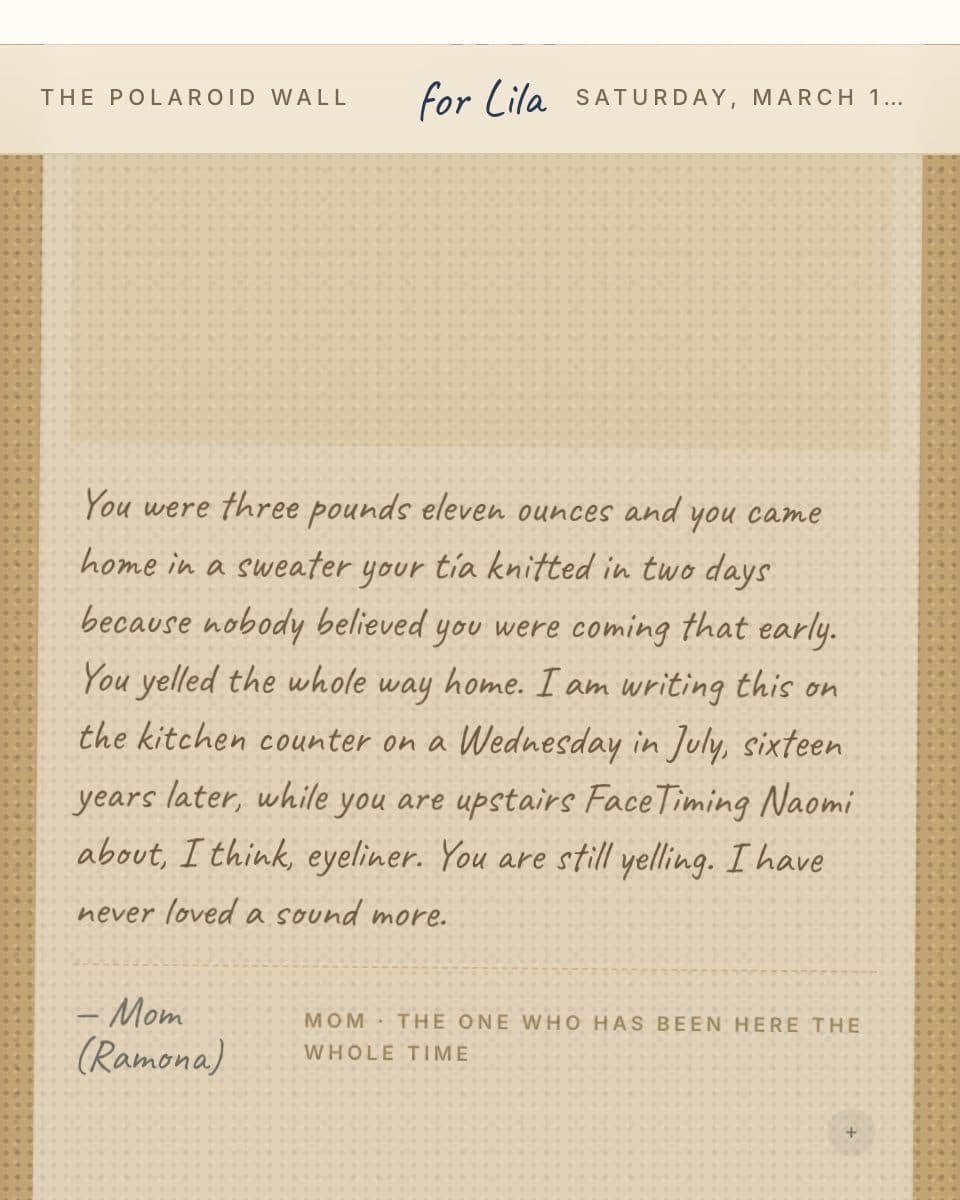 The Polaroid Wall wish wall design example