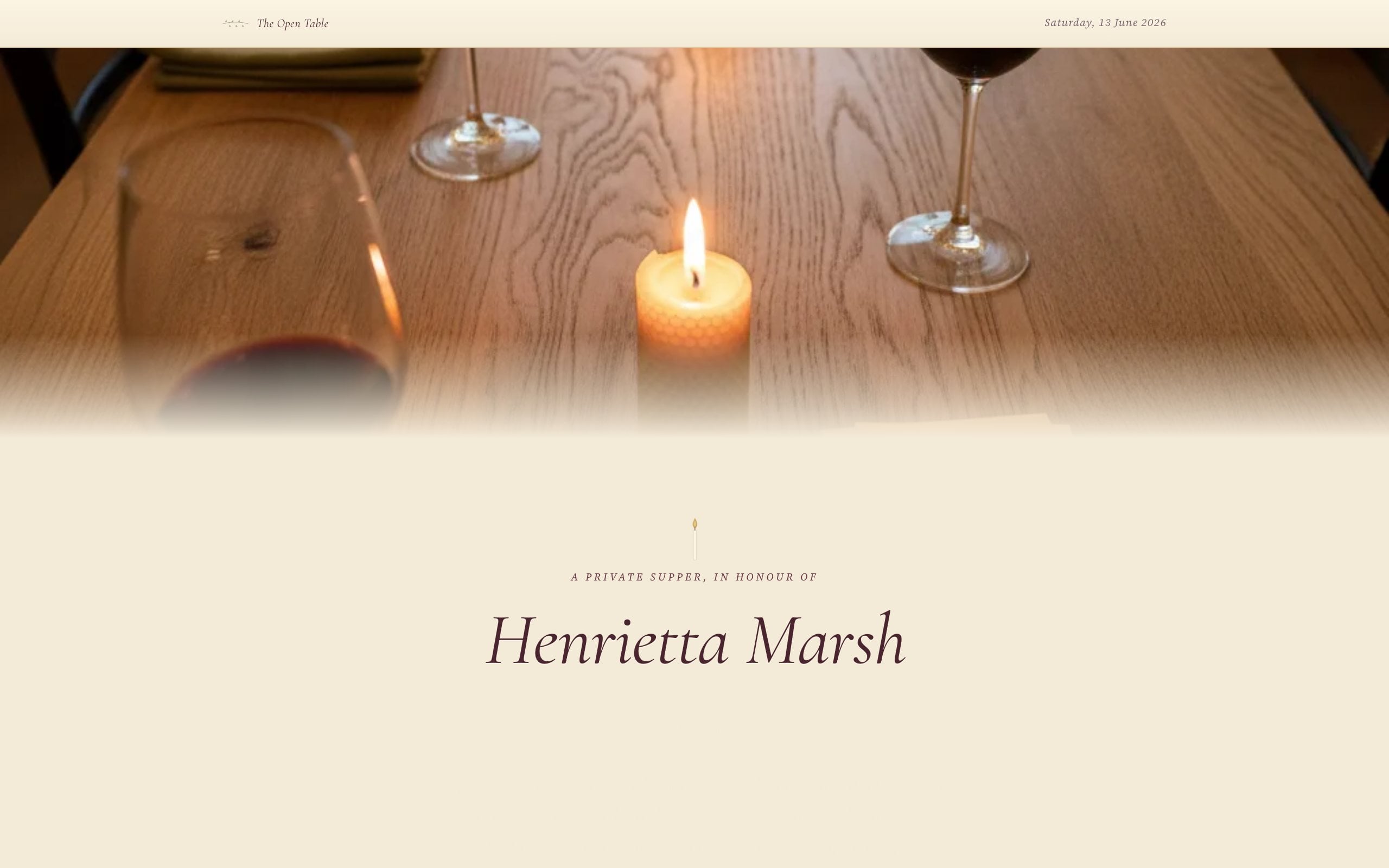 The Open Table theme preview