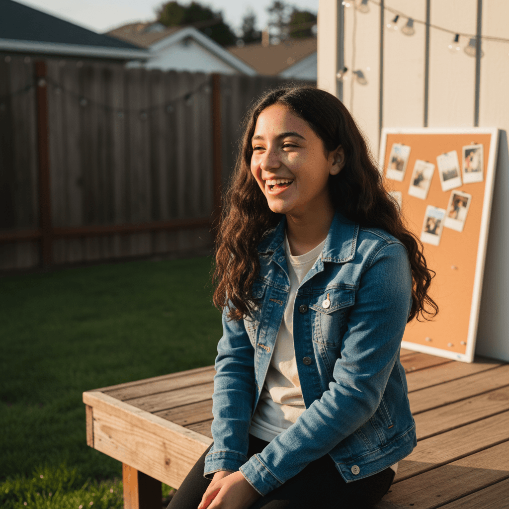 A polaroid of Lila Mendez