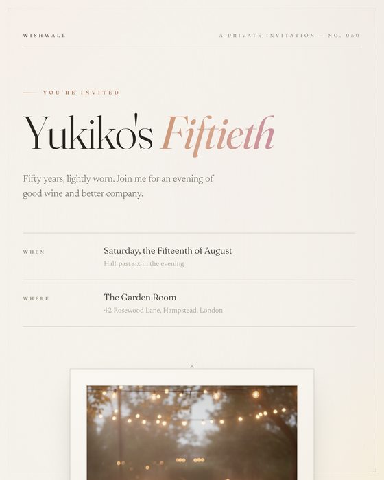 Gallery invitation design preview