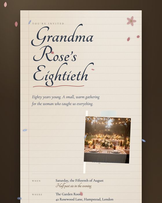 Handwritten invitation design preview