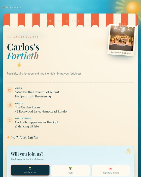 Riviera invitation design preview